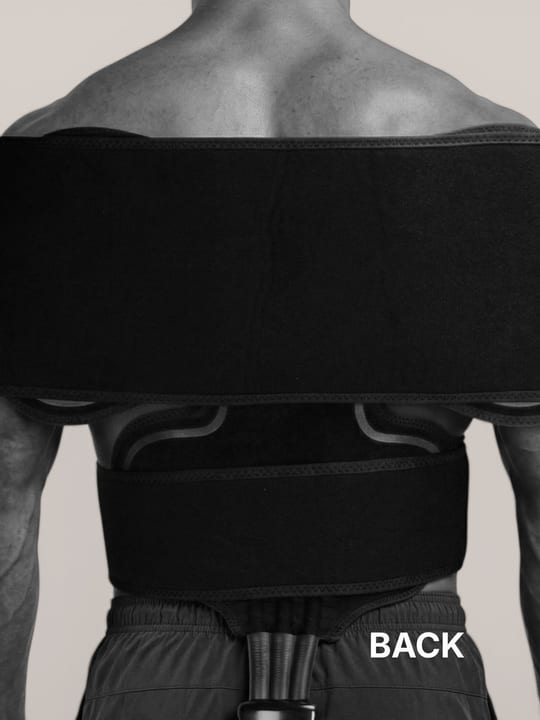 The back garment fitted across the upper back and shoulders