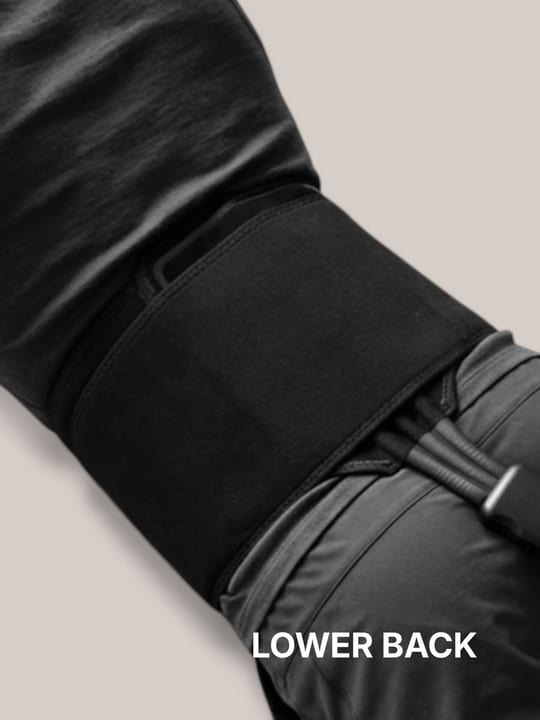 The lower back garment fitted around the lower back and waist