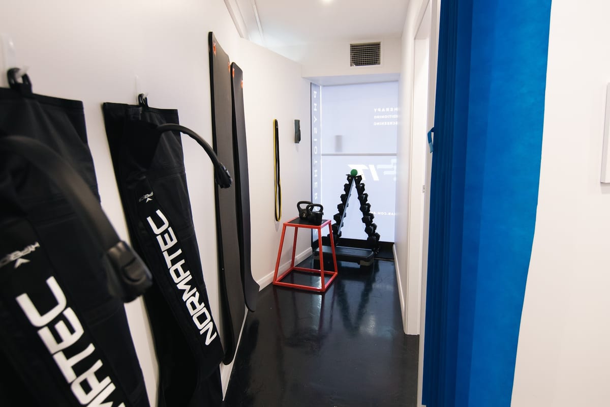 Recovery equipment at the SportsFit Five Dock clinic